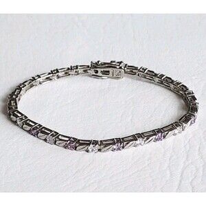 Multi Stone Tennis Bracelet in Sterling Silver - 7" 10.35g